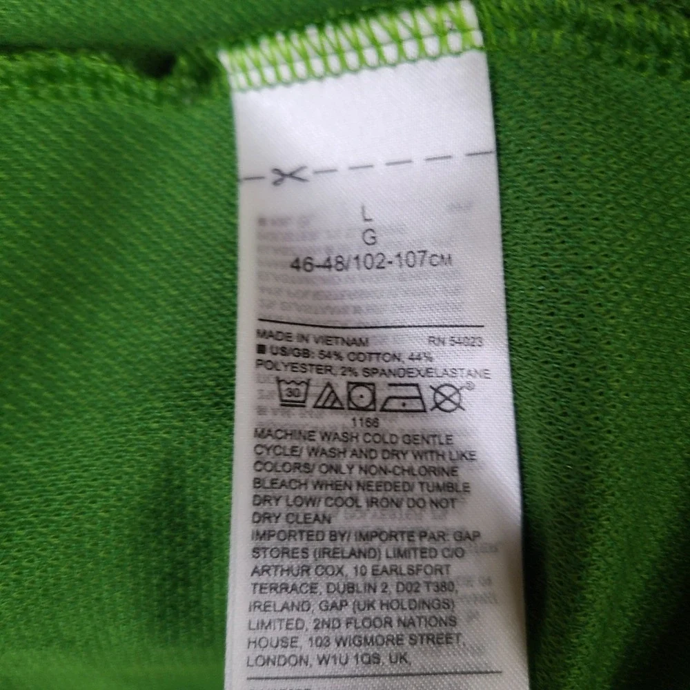 Banana Republic Shirt Mens Large Green Polo Core Temp Cotton Blend Casual